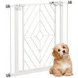 PawHut Pressure Fit Stair Gate, Dog Gate, with Auto Closing Door, Double Locking, Easy Installation, Openings 74-80cm - White