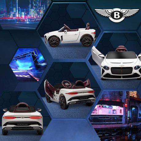 HOMCOM Bentley Bacalar Licensed 12V Kids Electric Car, with Remote Control, White