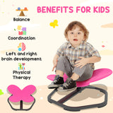 AIYAPLAY Butterfly-Shaped-kids Swivel Chair, Sensory Spinning Chair for Balance, Coordination Training, Pink
