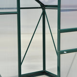 Outsunny 6 x 4ft Polycarbonate Greenhouse, Large Walk-In Green House with Slide Door and Window, Garden Plants Grow House with Aluminium Frame and Foundation, Dark Green