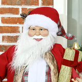 HOMCOM 4'6" Animated Santa Claus Figure, with Sound - Red