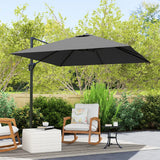 Outsunny Patio Offset Parasol Umbrella - Dark Grey