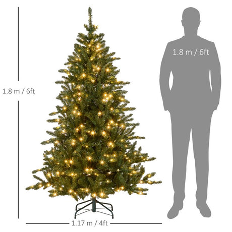 HOMCOM 6ft White Light Artificial Christmas Tree