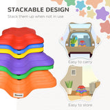 Outsunny Balance Stepping Stones Kids, 6-Piece Starfish Style Non-slip Obstacle Course, Stackable Balance Blocks, Garden Sensory Toys for Toddler 3-8 Years, Indoor Outdoor, Multicoloured