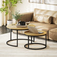 HOMCOM Set of Two Wood-Effect Stacking Tables - Natural
