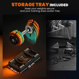 SPORTNOW Adjustable Dumbbells Set with Safety Locking Mechanism, Multicoloured