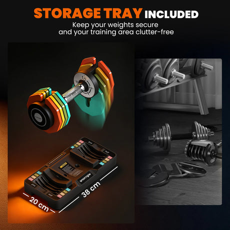 SPORTNOW Adjustable Dumbbells Set with Safety Locking Mechanism, Multicoloured