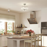 HOMCOM Crystal Ceiling Light Fixture, Semi Flush Mount Modern Crystal Chandelier Ceiling Light for Living Room, Bedroom, Hallway, Dining Room, E14 Base 3-Lights, Bulbs Not Included, Silver Tone