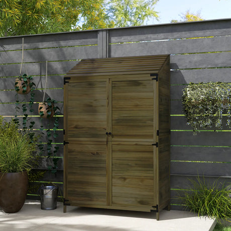 Outsunny 103.5 x 59 cm Wooden Garden Shed - Brown