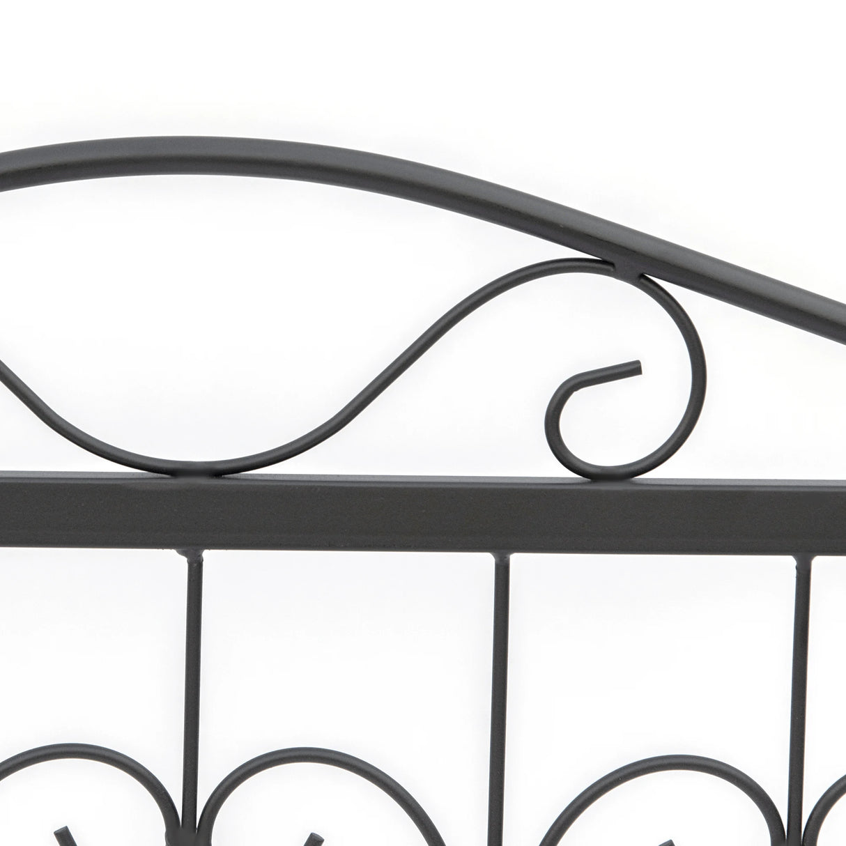 Outsunny Decorative Garden Fencing, 8PCs Outdoor Picket Fence Panels, Rustproof Metal Wire Landscape Flower Bed Border Edging Animal Barrier, Black