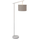 HOMCOM Metal Frame Floor Lamp with 350° Rotating Lampshade, for Living Room and Bedroom, LED Bulb Included, Grey