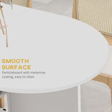 HOMCOM Four-Person Drop Leaf Dining Table, with Wheels - White