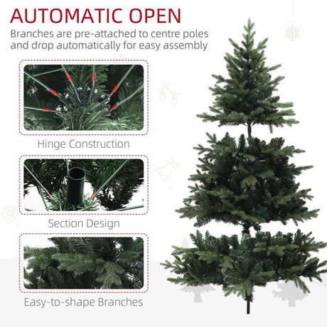 HOMCOM 7ft Artificial Spruce Christmas Tree - Green