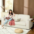 HOMCOM Three-Seater Corduroy Sofa - Cream White