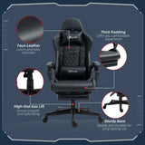 Vinsetto Computer Gaming Chair with Footrest, Video Gaming Chair for Adults with 130 Reclining Back, Desk Chair with Lumbar Support and Adjustable Height, Black