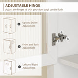 HOMCOM 4-Door Kitchen Cupboard with Drawer, Freestanding Kitchen Cabinet with Glass Doors, Adjustable Shelves and Open Counter, White