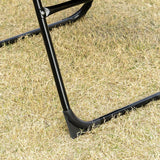 Outsunny Set of 2 Portable Folding Recliner Metal Outdoor Patio Chaise Lounge Chairs with Adjustable Backrest, Black