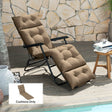 Outsunny Sun Lounger Cushions Only, 190x56x10cm Garden Lounge Chair Cushions, UPF20+ 220gsm Fabric, Thick Sunbed Replacement Pads with 6 Ties, Khaki