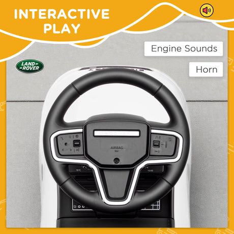 AIYAPLAY Land Rover Licensed Toddler Ride on Car with Horn, Engine Sounds, Under-Seat Storage, for 18-36 Months, White