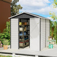 Outsunny 9x 6FT Metal Outdoor Garden Shed, Galvanised Tool Storage Shed w/ Sloped Roof, Lockable Door for Patio Lawn, Dark Grey