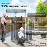 Outsunny 4.4ft x 3.3ft size Aluminium Frame and Plastic Wall Shed, with Foundation - Grey