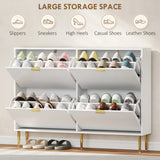HOMCOM Elegant Four-Drawer Shoe Cabinet - White