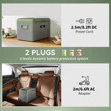 Outsunny 40L Portable Car Refrigerator - Light Green and Grey