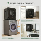 HOMCOM 4kg Vented Tumble Dryer with 5 Drying Mode, 800W Compact Freestanding Front Tumble Dryer Black