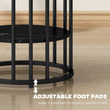 HOMCOM Set of Two Marble-Effect Coffee Tables - Black