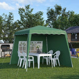 Outsunny 2.4 x 2.4m Two Wall Pop Up Gazebo - Green