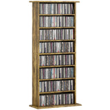 HOMCOM 360 CD Storage Unit - Rustic Brown