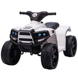 HOMCOM 6V Kids Electric Ride on Car, All Terrain Vehicle Toy, Quad Bike With Headlights, Horn, for Toddlers 18-36 Months White