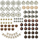 HOMCOM 5' Artificial Prelit Christmas Trees Holiday Dcor with Warm White LED Lights, Decoration, Banner, Tag, Ball