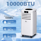HOMCOM 10000 BTU Air Conditioning Unit, 3-in-1 Portable Air Conditioner, Dehumidifier, Cooling Fan with Remote Control, Digital Display, 2 Speeds, 24H Timer, Window Venting Kit, 22m2