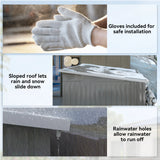 Outsunny 8.5 x 6ft Storage Shed Galvanised Steel Garden Shed, Metal Shed with Foundation Kit, Window, Lockable Wide Doors and Air Vents for Outdoor Patio, Light Grey