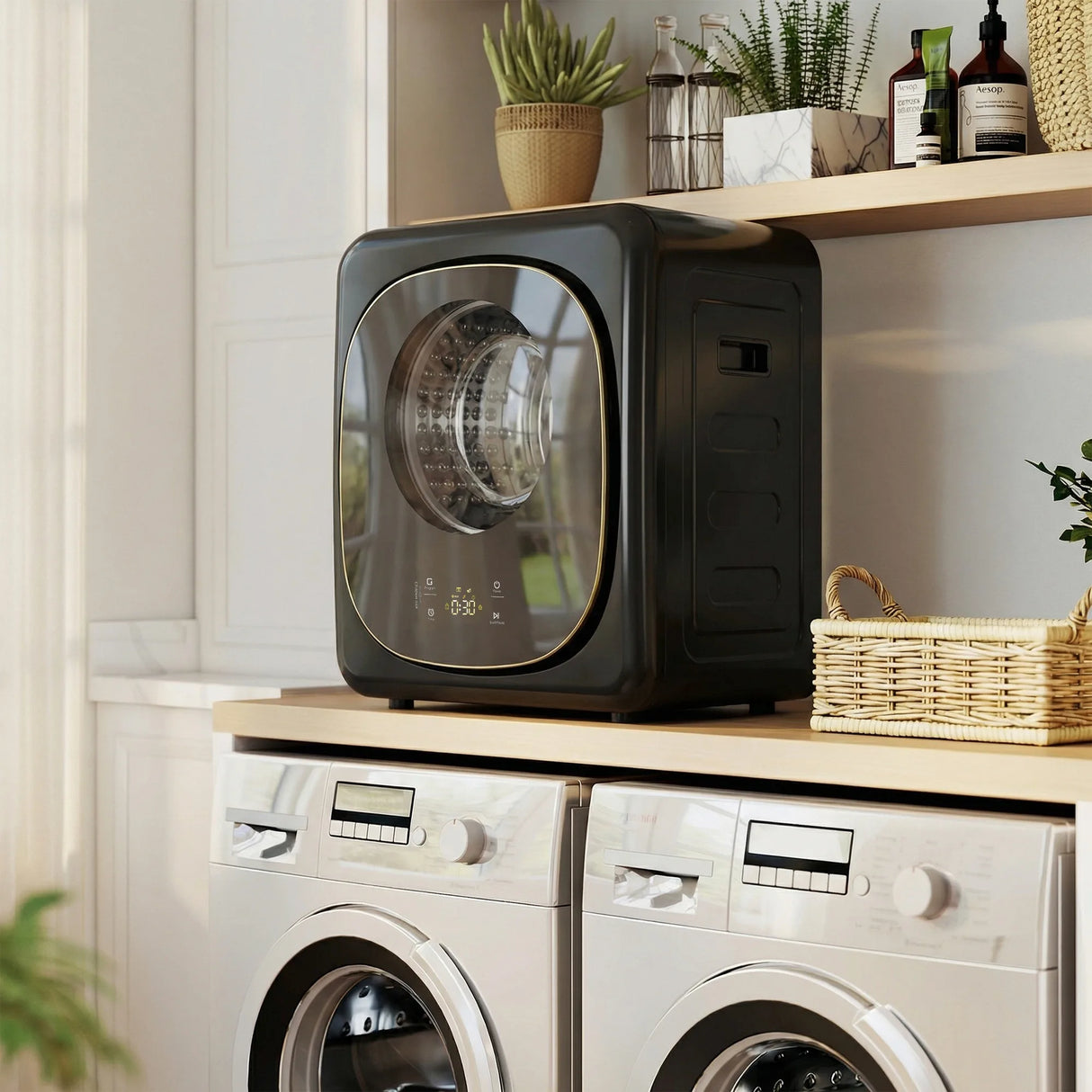 HOMCOM 4kg Vented Tumble Dryer with 5 Drying Mode, 800W Compact Freestanding Front Tumble Dryer Black