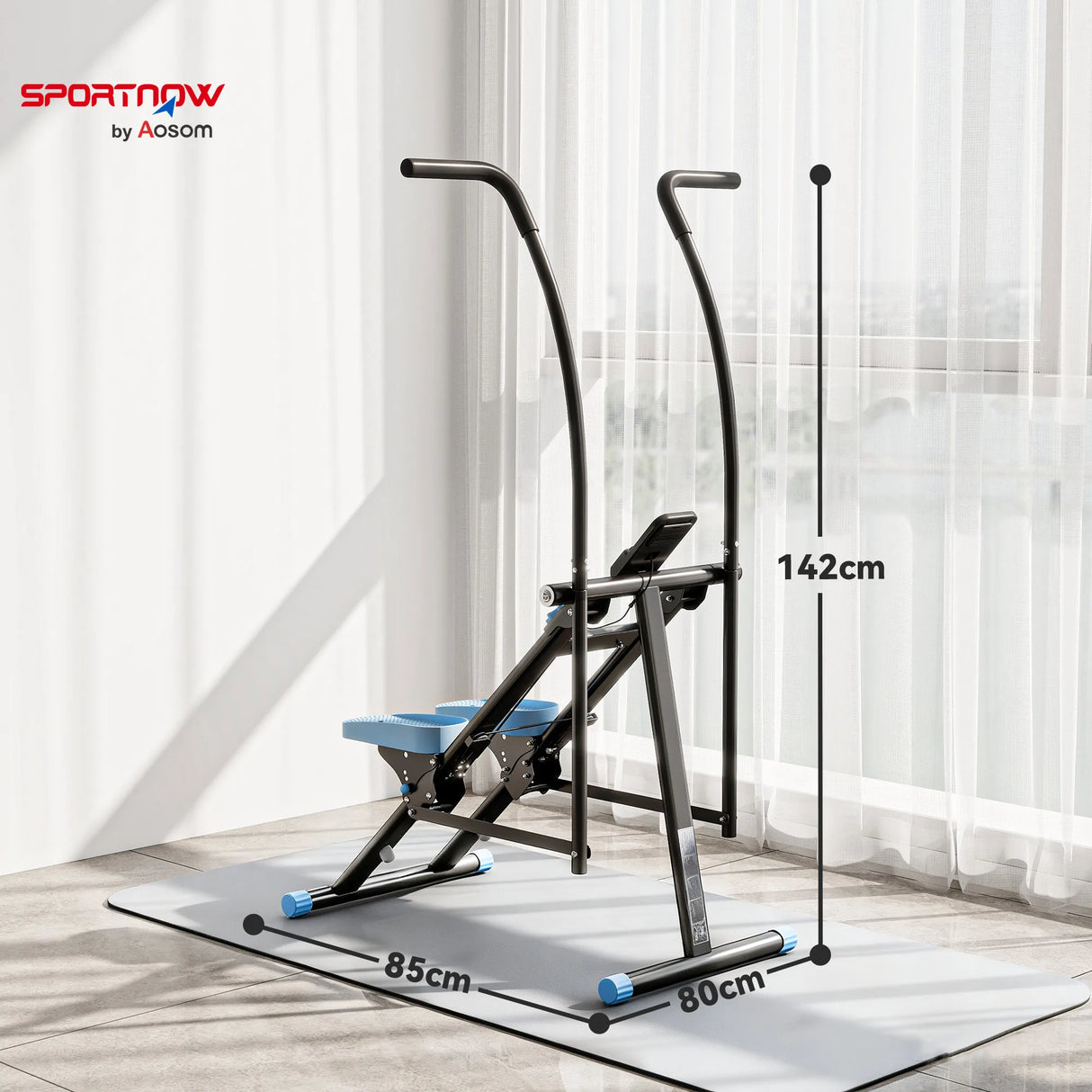 SPORTNOW Stair Stepper for Home Gym Exercise, Vertical Climber Machine with LCD Monitor & Adjustable Pedals for Workout