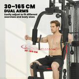 SPORTNOW Home Multi Gym Smith Machine with 65kg Weight Stack, Cable Pulley System, Chest Station, Preacher Pad & Leg Developer