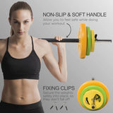 HOMCOM 20kg Adjustable Barbell Weights Set with Barbell Jack, Adjustable Weights Set with Non-slip Handle and Fixing Clip, for Home Gym Strength Training
