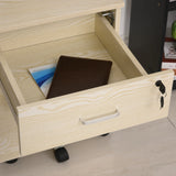 Vinsetto 2-Drawer Locking Office Filing Cabinet w/ 5 Wheels Rolling Storage Hanging A4 Cupboard Home Organisation, Oak Wood Grain