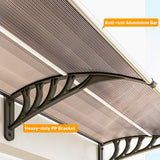Outsunny Front Door Canopy, Outdoor Awning, Rain Shelter, 303 x 96cm , Brown