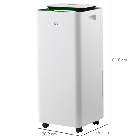 HOMCOM 3500mL Portable Dehumidifier with Air Purifier, 24H Timer, 5 Modes, 16L/Day, for Home Laundry, White