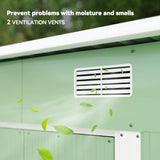 Outsunny 7 x 4ft Outdoor Garden Metal Storage Shed, Tool Storage Box for Backyard, Patio and Lawn, Light Green