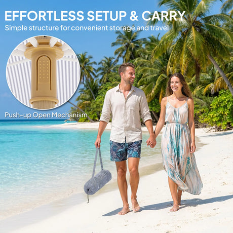 Outsunny 1.7 m Beach Umbrella with Sand Anchor, 30 Tilting Fringed Beach Garden Parasol with Adjustable Height, Blue