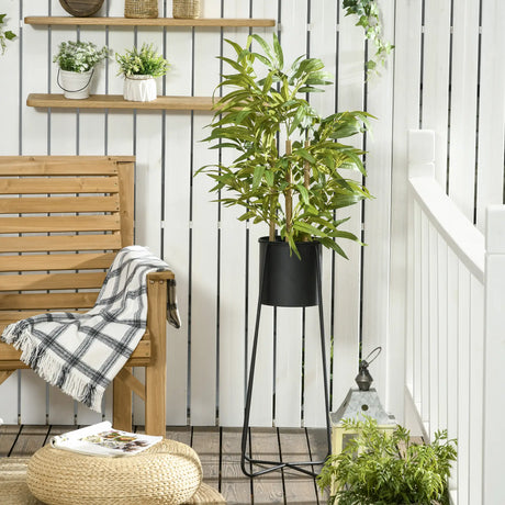HOMCOM Artificial Plants Bamboo Tree in Pot Desk Fake Plants for Home Indoor Decor, 15x15x60cm, Green