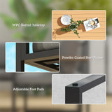 Outsunny Six Piece L Shaped Garden Furniture Set with 3 Loveseats - Natural Wood Finish