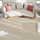 HOMCOM Modern Geometric Rug, Thick Plush, Non-Slip, 160 x 120 cm  Cream, Living Room/Bedroom/Office
