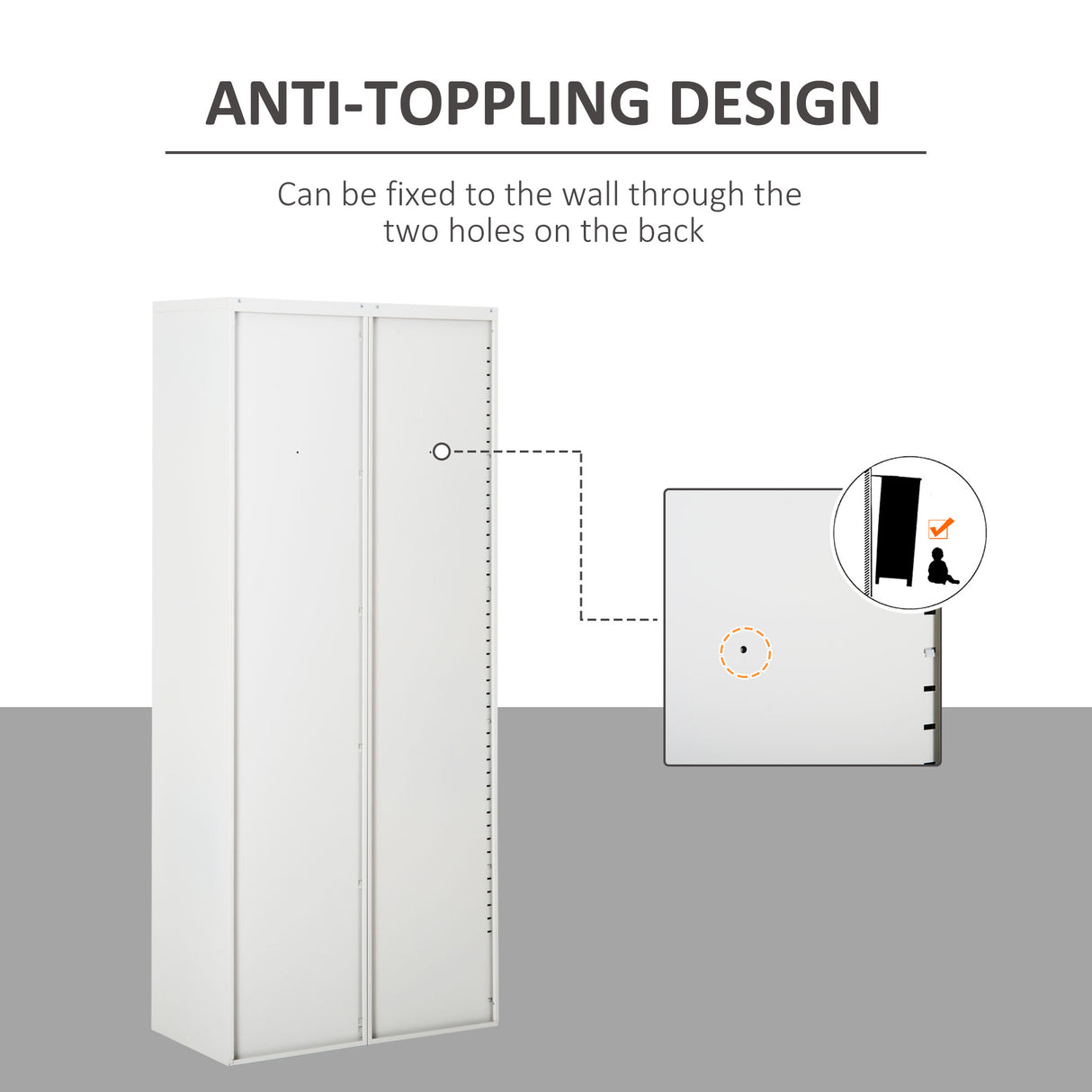 Vinsetto Lockable Filing Cabinet Tall Adjustable Shelf Large Office Storage for Office Use, White