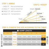 HOMCOM Wheelchair Ramp, 122L x 73Wcm, 272KG Capacity, Folding Aluminium Threshold Ramp with Non-Skid Surface, Transition Plates Above and Below for Home, Steps, Stairs, Curbs, Doorways