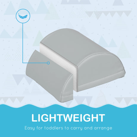 HOMCOM 11-Piece Kids Soft Play Set, Foam Block, Toys for Climbing, Crawling, Blue